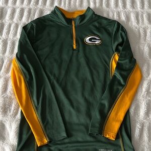 Majestic Green and Gold Zip Up Men's Sweater